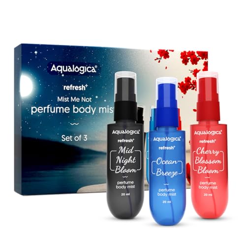 Aqualogica Refresh Plus Mist Me Not Perfume Body Mist Set of 3 | Travel Friendly Hydrating Mist Gift Pack