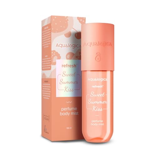 Aqualogica Refresh Plus Sweet Summer Kiss Perfume Body Mist with Zemea and Hyaluronic Acid | Strawberry Fragrance for Hair and Body