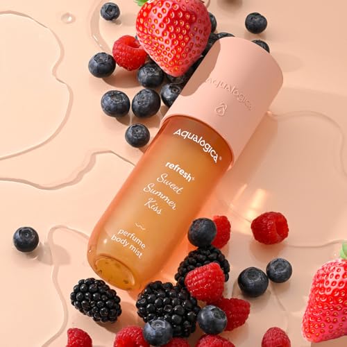 Aqualogica Refresh Plus Sweet Summer Kiss Perfume Body Mist with Zemea and Hyaluronic Acid | Strawberry Fragrance for Hair and Body