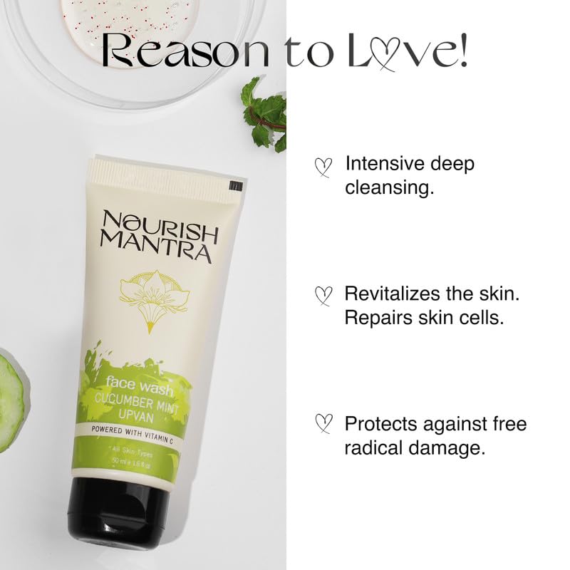 Nourish Mantra Green Tea Tatva Face Wash | Antioxidant Rich Gentle Gel Cleanser for Soothing Skin Care
