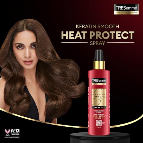 TRESemme Keratin Smooth Heat Protect Spray with Argan Oil | Shields Hair from Heat Styling Damage & Controls Frizz for Smooth, Shiny Hair