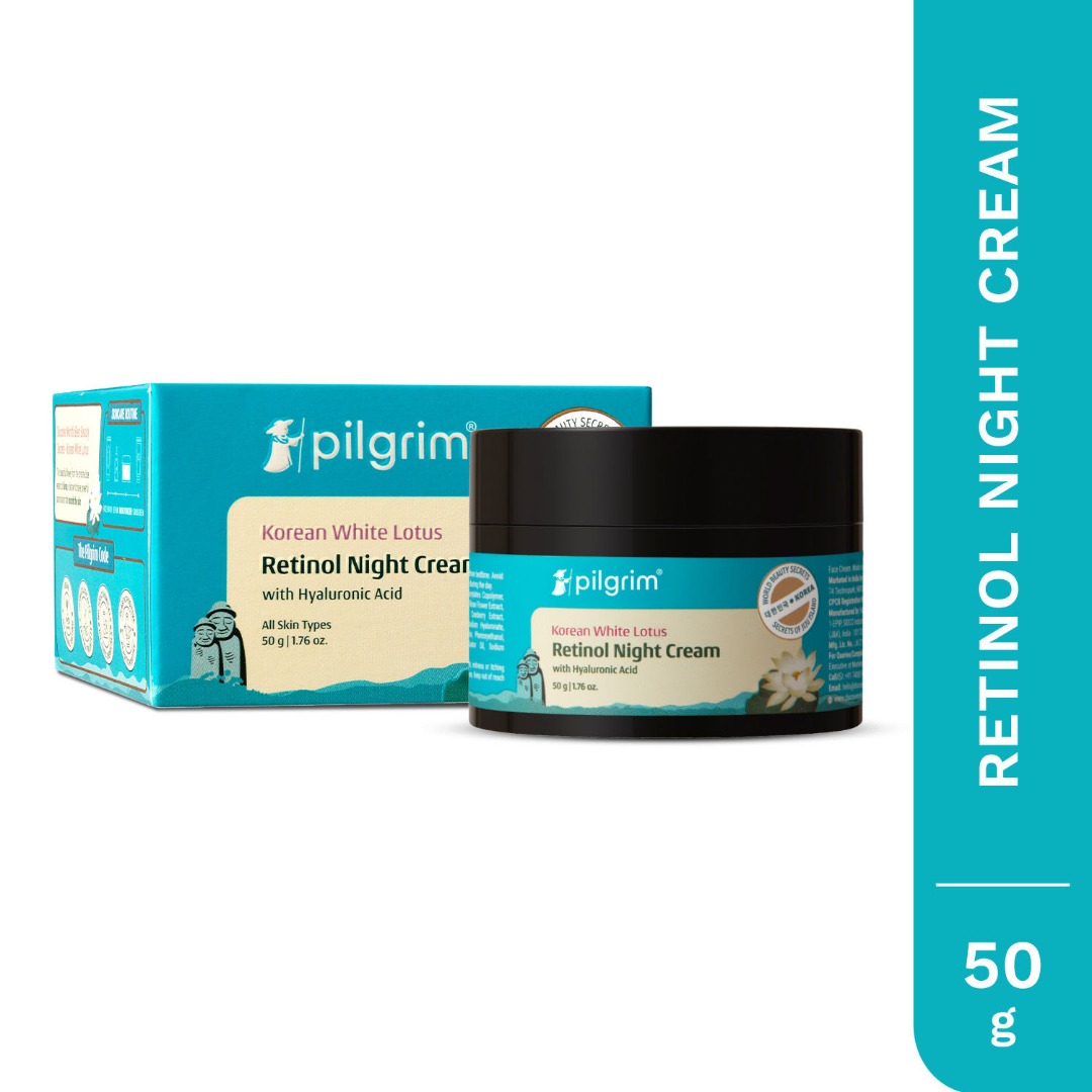 Pilgrim Retinol Night Cream with Vitamin C & Hyaluronic Acid for Anti-Ageing, Wrinkles & Fine Lines | Youthful, Glowing Skin | Korean Beauty, Dry to Acne-Prone Skin, Men & Women