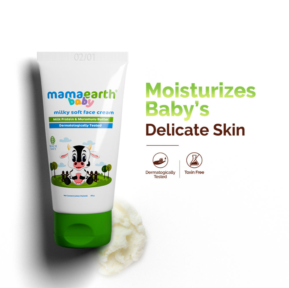 Mamaearth Milky Soft Face Cream With Murumuru Butter For Babies | Natural Ingredients | Toxin-Free | Skin Care