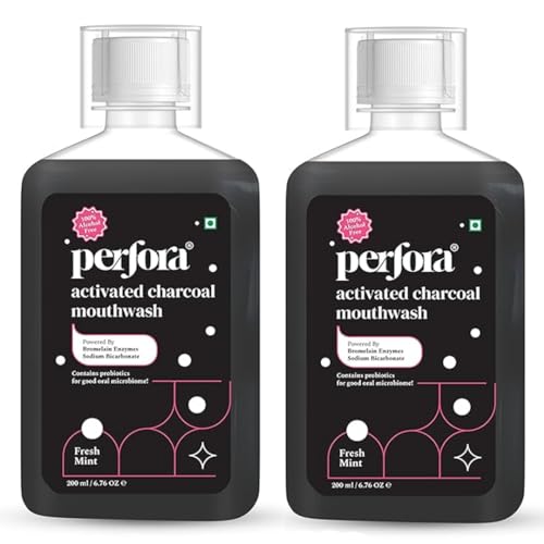 Perfora Activated Charcoal Mouthwash For Teeth Whitening | Anti-Bacterial | Fresh Breath | Oral Care