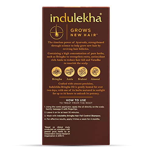 Indulekha Bringha Ayurvedic Hair Oil + Shampoo Combo for Hair Fall Control
