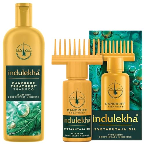 Indulekha Svetakutaja Anti-Dandruff Hair Oil + Shampoo Combo for Dandruff Control