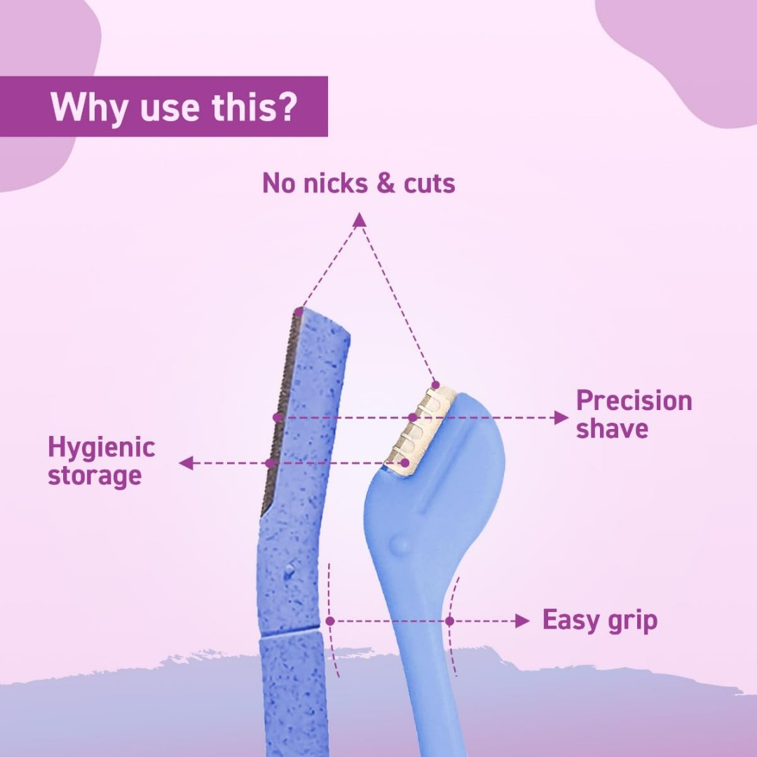 Sirona Reusable Eyebrow & Face Razor For Women - 2 Razors | Smooth Shave | Women Grooming | Personal Care