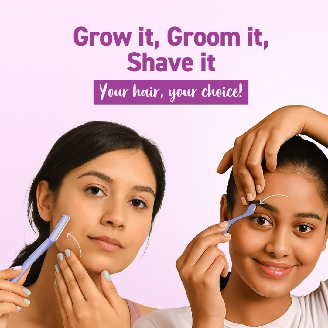 Sirona Reusable Eyebrow & Face Razor For Women - 2 Razors | Smooth Shave | Women Grooming | Personal Care