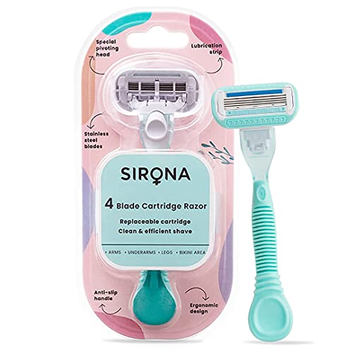 Sirona 4 Blade Resuable Cartridge Razor (Pack Of 1) | Smooth Shave | Women Grooming | Personal Care