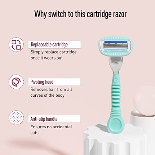 Sirona 4 Blade Resuable Cartridge Razor (Pack Of 1) | Smooth Shave | Women Grooming | Personal Care