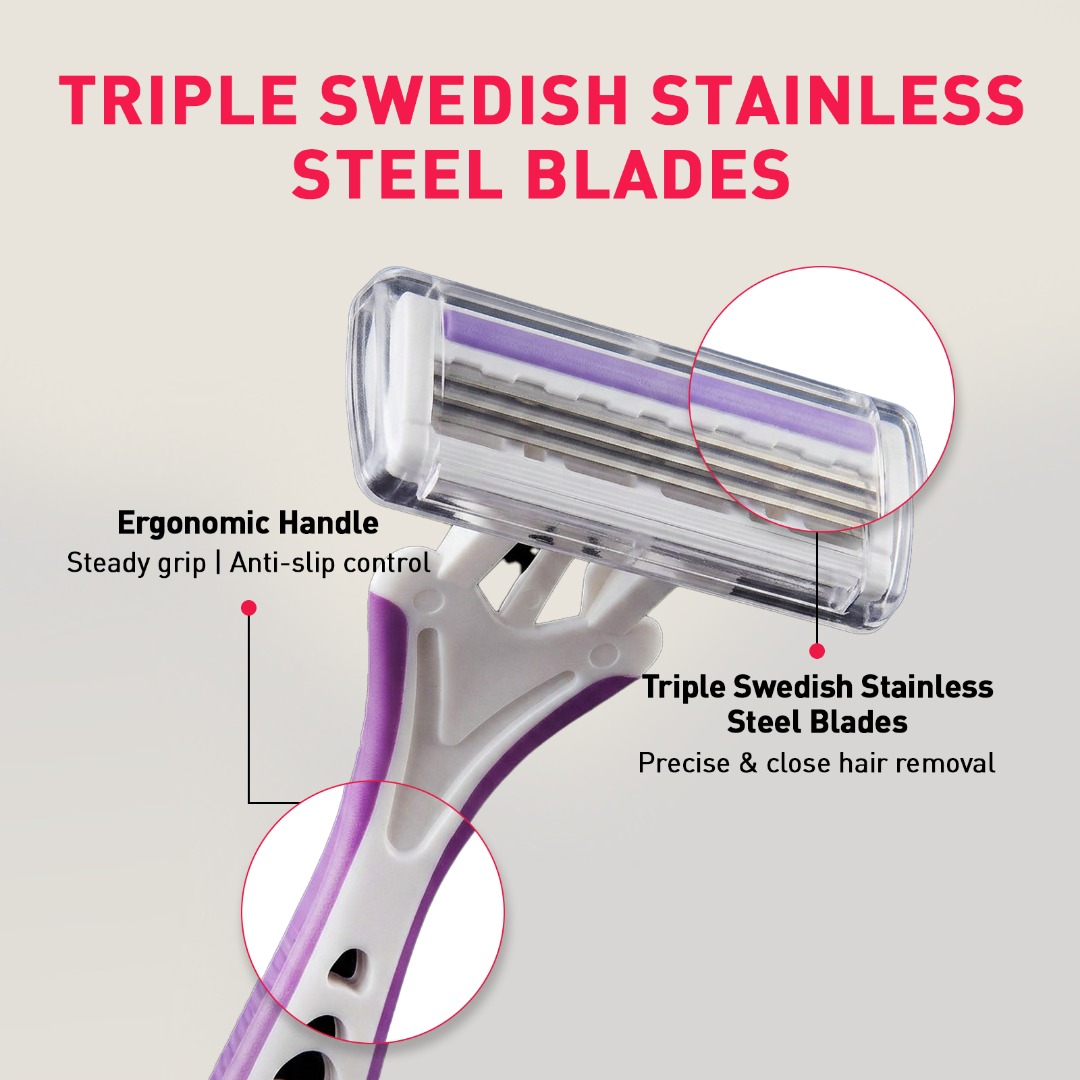 Sirona Aloe Boost Twin Blade Disposable Razor | Smooth Shave | Women Grooming | Personal Care