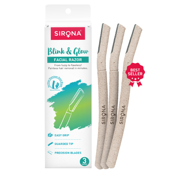 Sirona Blink And Glow Face Razor | Smooth Shave | Women Grooming | Personal Care