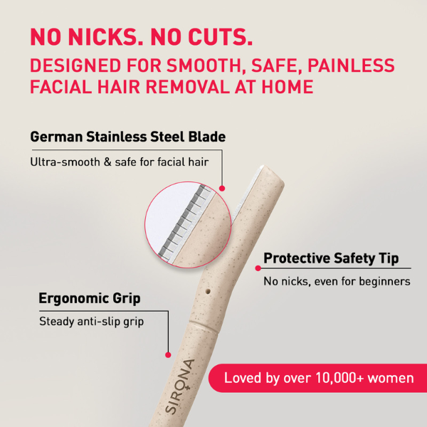 Sirona Blink And Glow Face Razor | Smooth Shave | Women Grooming | Personal Care