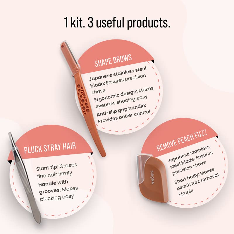 Sirona Facial 3-In-1 Hair Removal Kit | Women Personal Care | Hygienic & Safe | Intimate Care