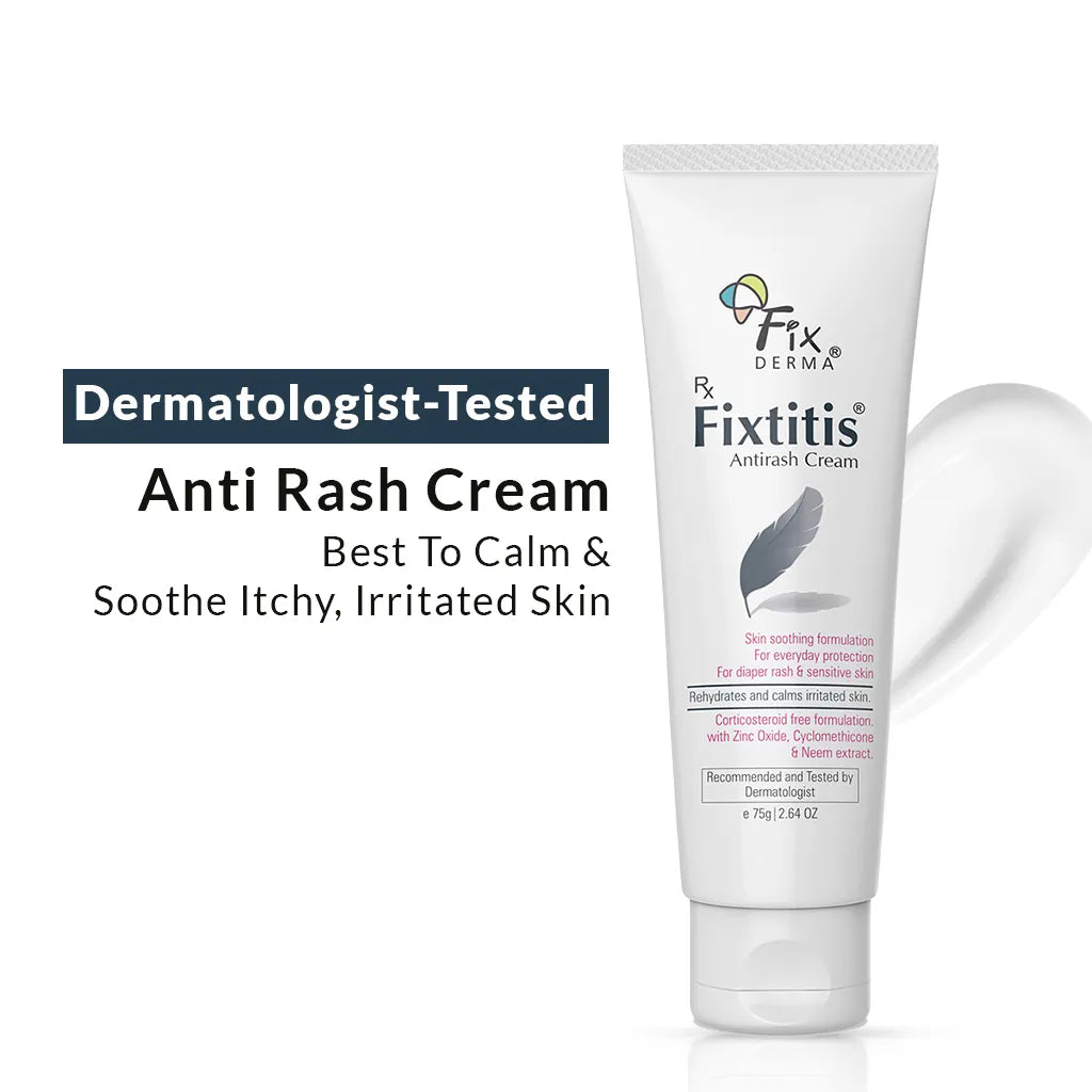 FIXDERMA Fixtitis Anti Rash Cream | Dermatologist Tested | Clinically Proven | Skin Care