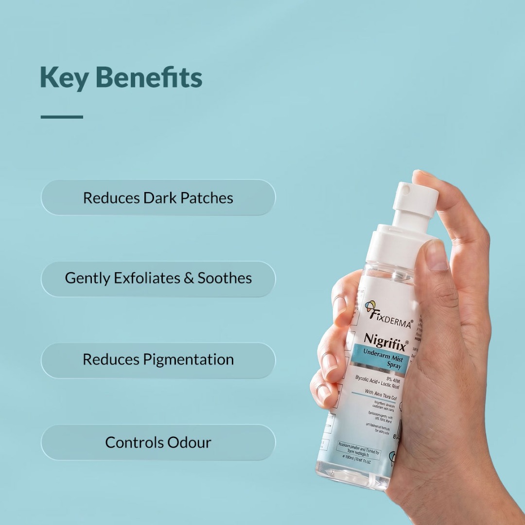 FIXDERMA Nigrifix Underarm Mist Spray | Dermatologist Tested | Clinically Proven | Skin Care