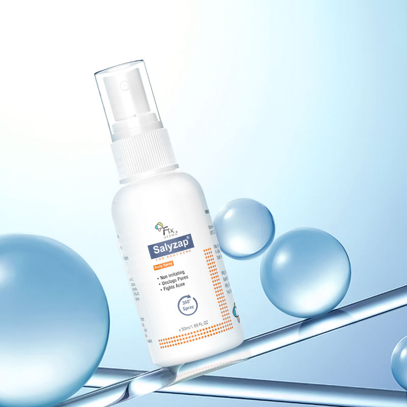 FIXDERMA Salyzap Spray For Body Acne | Dermatologist Tested | Clinically Proven | Skin Care
