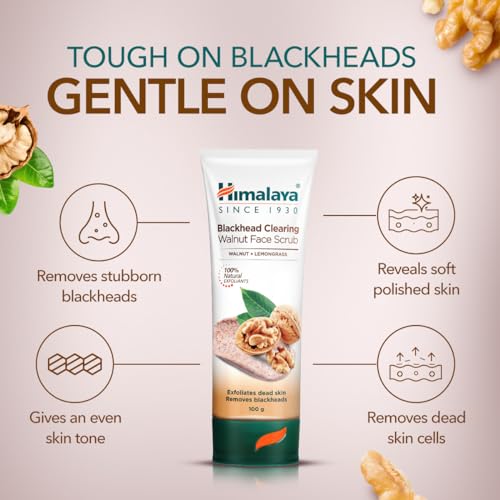 Himalaya Blackhead Clearing Walnut Face Scrub | Gentle Exfoliation | Smooth Skin | Skin Care