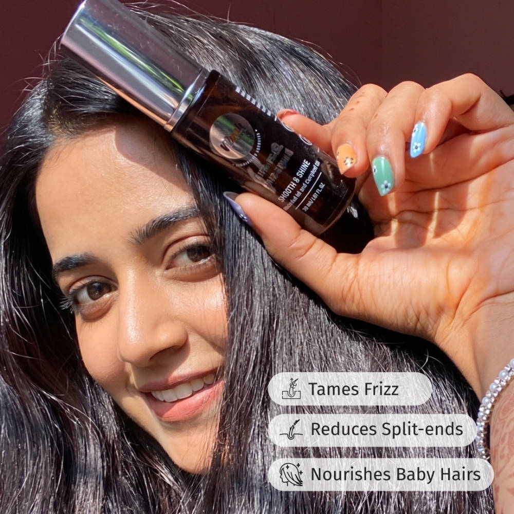 Vilvah Anti-Frizz Hair Serum | Tames Frizz & Flyaways | Smooth, Soft & Shiny Hair | Lightweight Formula | Hair Serum