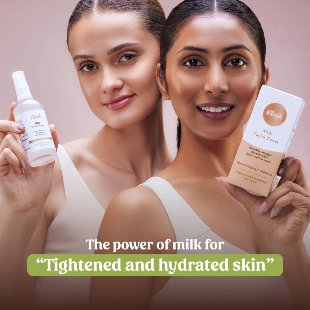 Vilvah Milk Face Combo | Milk Drops Brightening Serum (20ml) + Mud Mask (50g) | De-Tan, Reduce Dark Spots & Pigmentation | Boost Glow & Hydrate Skin | For All Skin Types