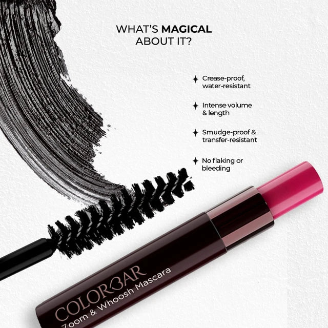 Colorbar Zoom And Whoosh Mascara | Volumising | Long-Lasting | Eye Makeup