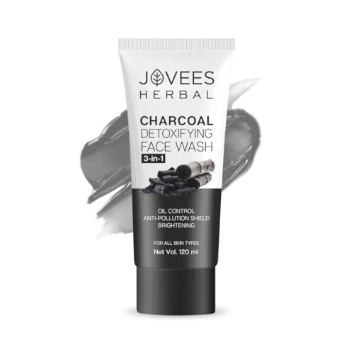 Jovees Activated Charcoal Detoxifying Face Wash | Deep Pore Cleansing | Natural Extracts | Gentle Cleansing