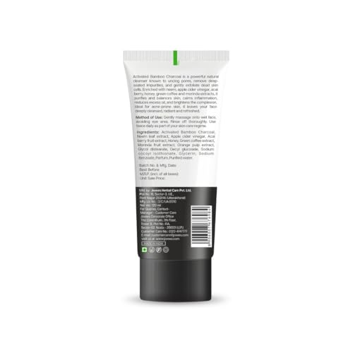 Jovees Activated Charcoal Detoxifying Face Wash | Deep Pore Cleansing | Natural Extracts | Gentle Cleansing