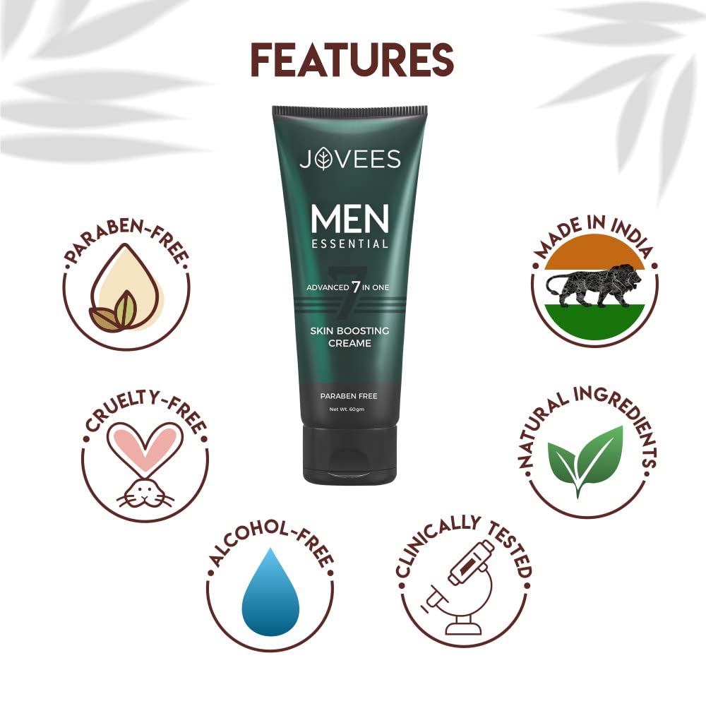 Jovees Men Advanced 7 In-1 Skin Boosting Creame | Brightens & Evens Skin | Natural Ingredients | Herbal Formula