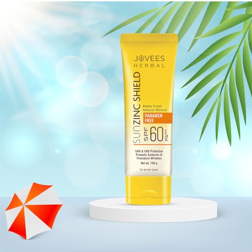 Jovees Sun Zinc Shield SPF 60 Pa+++ | Sunscreen For Men & Women | Broad Spectrum | UVA/UVB Protection | SPF Protection