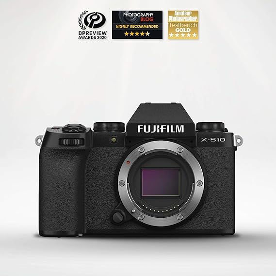 Fujifilm X-S10 Mirrorless Camera Body Only APS-C X-Trans CMOS 4 Sensor Face/Eye AF 4K/30P & FHD/240P