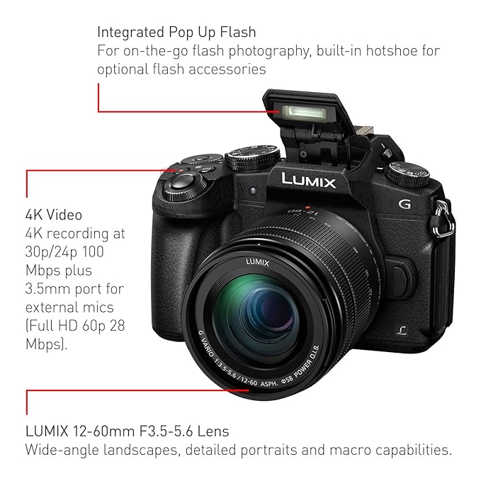 Panasonic Lumix G85 4K Digital Camera 12-60mm Power OIS Lens 16 MP DMC-G85MK