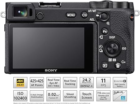 Sony Alpha ILCE 6600M 242 MP Mirrorless Digital SLR Camera with 18-135 mm Zoom Lens