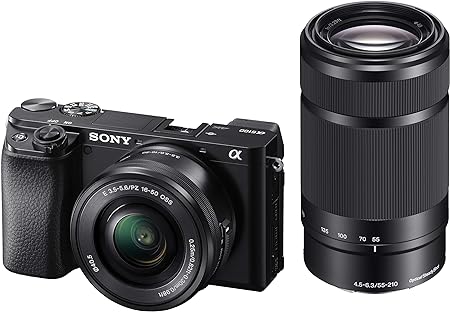 Sony Alpha ILCE-6100Y 242 MP Mirrorless Digital SLR Camera with 16-50 mm & 55-210 mm Zoom Lenses