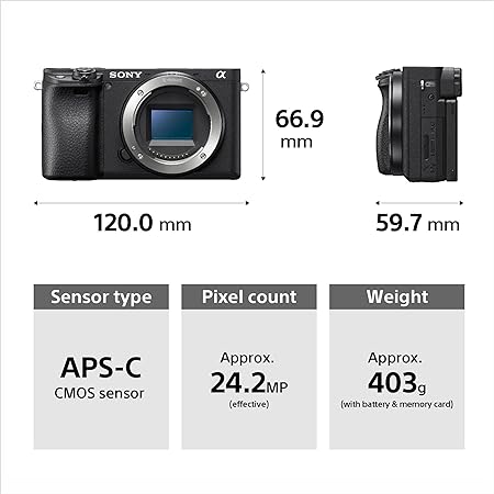 Sony Alpha ILCE-6400 242MP Mirrorless Digital SLR Camera Body APS-C Sensor