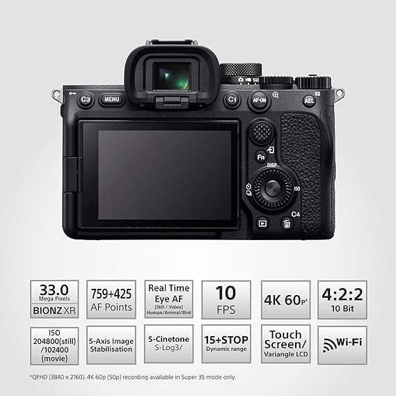 Sony Alpha ILCE-7M4 Full-Frame Hybrid Camera 33MP Interchangeable-Lens Mirrorless Camera Body