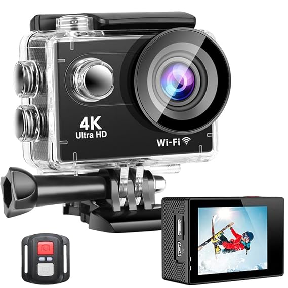 AUSHA 20 MP 4K Action Camera with Mounting Kit
