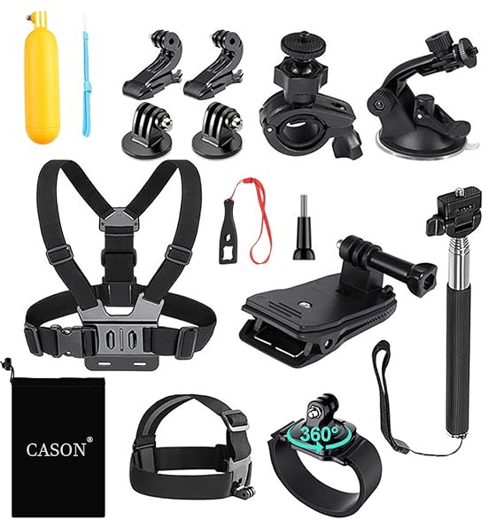 CASON ABS 14 in 1 Action Camera Mount Accessories Kit