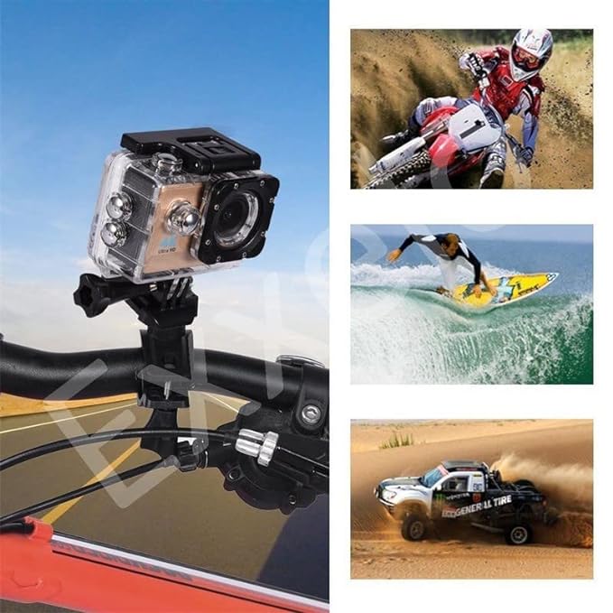 Exxelo 4K Action Camera Ultra HD 170D Wide Angel Go Waterproof Pro Sports Video
