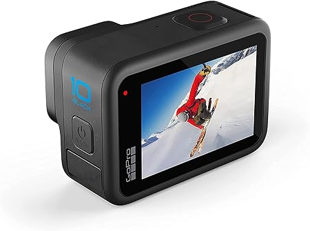 GoPro HERO10 Black Waterproof Action Camera with USB Type C to 35mm Mic Auxiliary Adapter