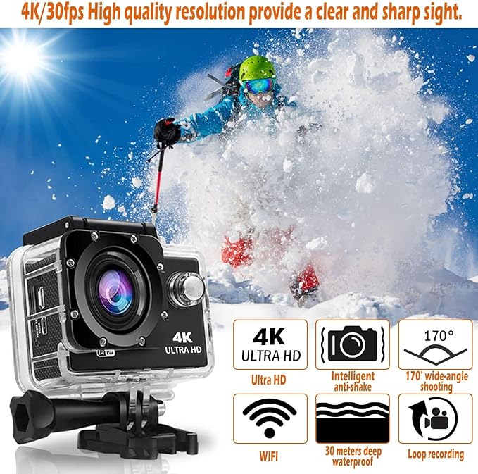 QIWA 4K Action Camera