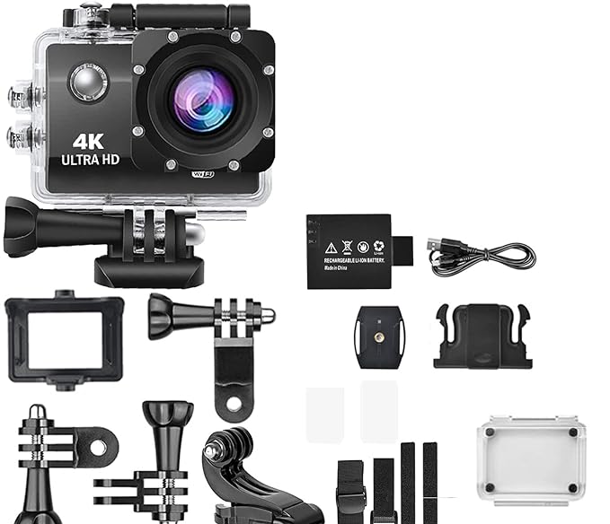 V88R 4K Sports Camera with Mounting Accessories Kit