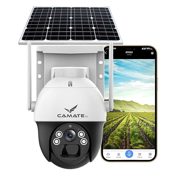 Camate Stellar Solar 4G SIM 4Mp Pan & Tilt Zoom CCTV Camera