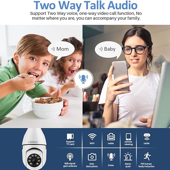 DDLC HD Bulb Light Wireless IP CCTV Camera