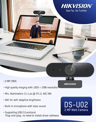 Hvision Hikvision DS-U02 3.6mm Optical 2MP 1080P HD USB Web Camera Built-in Microphone