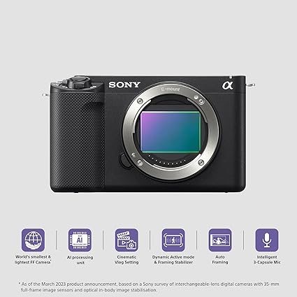 Sony Alpha ZV-E1L Full-Frame Interchangeable-Lens Mirrorless vlog Camera with 28-60mm Zoom Lens