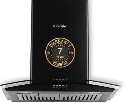 BLOWHOT ACURA S BPC Chimney with Free Installation Kit Curved Glass Design (60 cm Wide, 1200 m3/hr)