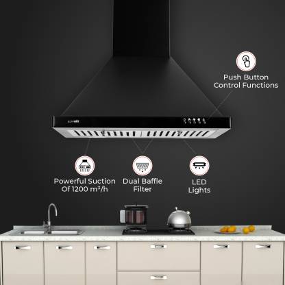 BLOWHOT EVA S BPC Chimney with Free Installation Kit (60 cm Wide, 1200 m3/hr)