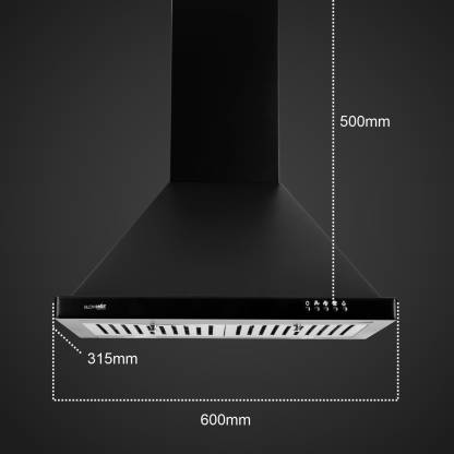 BLOWHOT EVA S BPC Chimney with Free Installation Kit (60 cm Wide, 1200 m3/hr)