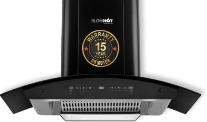 BLOWHOT EVANA L BAC MS Chimney with Free Installation Kit (90 cm Wide, 1300 m3/hr)