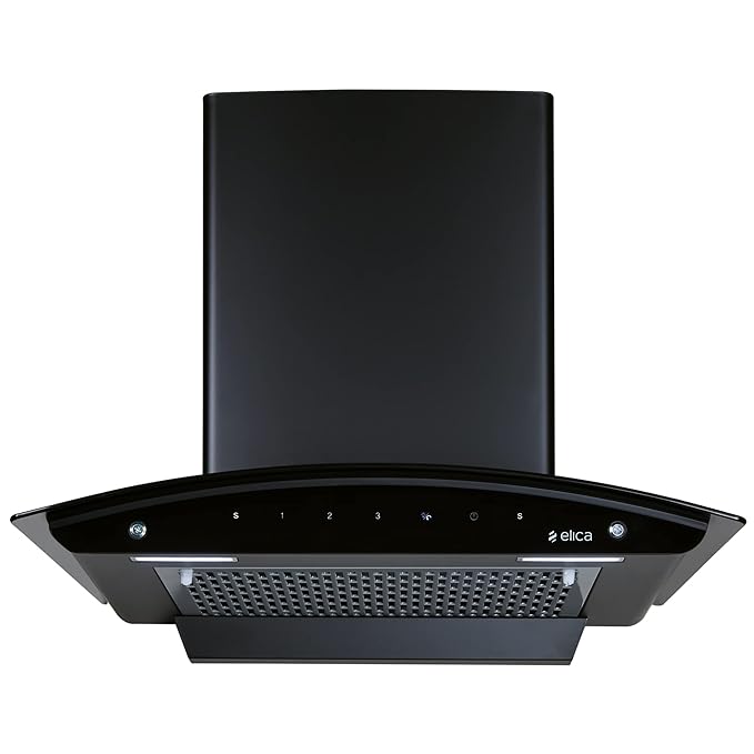 Elica FL 600 SLIM HAC MS NERO Filterless Autoclean Kitchen Chimney (60 cm Wide, 1200 m3/hr)